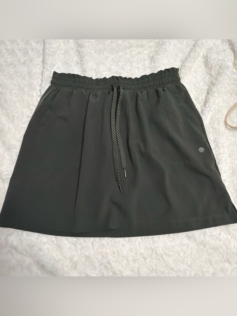 Apana Black Drawstring Mini Skirt